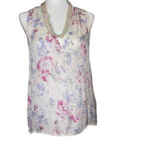 Joie Aruna Printed Sleeveless Silk High Low Top Size Medium